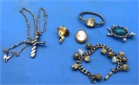 Vintage Jewelry Incl Cameo & Wittnauer Watch