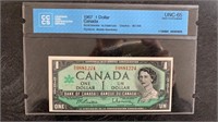 1967 Canadian 1 Dollar Bill Uncirculated