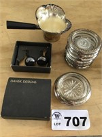 SILVER PLATED COASTERS, DANSK DECOR, BOWL