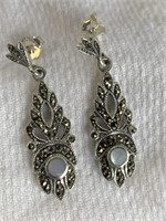 Sterling Silver Earrings w/ Mother of Pearl &