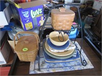 Longaberger baskets and dishware