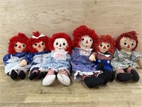 Flat of 6 Raggedy Ann dolls