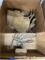 Box of Hand Tools & Carpenter's Belt
