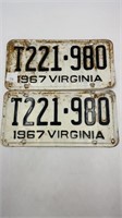 PAIR Virginia license plates (1967)