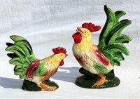 Vintage Green Rooster & Hen Japan Chickens