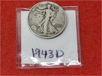 1943 D Silver Walking Liberty Half Dollar
