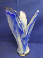 Mexico Blue Art Glass Vase