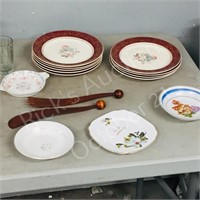 lot- assorted china plates & glassware