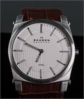 Skagen Men's Leather Strap Watch