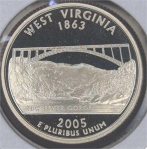 Proof 2005s West Virginia quarter