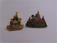 (2) Disney Magic Kingdom Castle Collector Pins