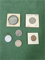 Foreign coins,  Canadian, French,  George IV