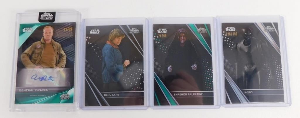 Star Wars Topps Chrome Black Lot (4), includes