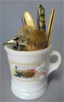 Avon shaving mug with razors, etc.