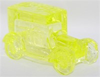 Boyd Vaseline Glass Car 2x3x1.5