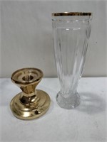 Waterford Crystal vase and candle holder