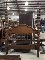 Turned Four Poster Vintage Queen Size Bed