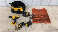 DeWalt Drill w/ Bits, & Batteries