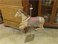 Paper Mache carousel style horse on stand