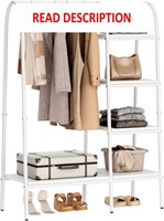 soges Clothes Rack  4-Tier Shelves  White