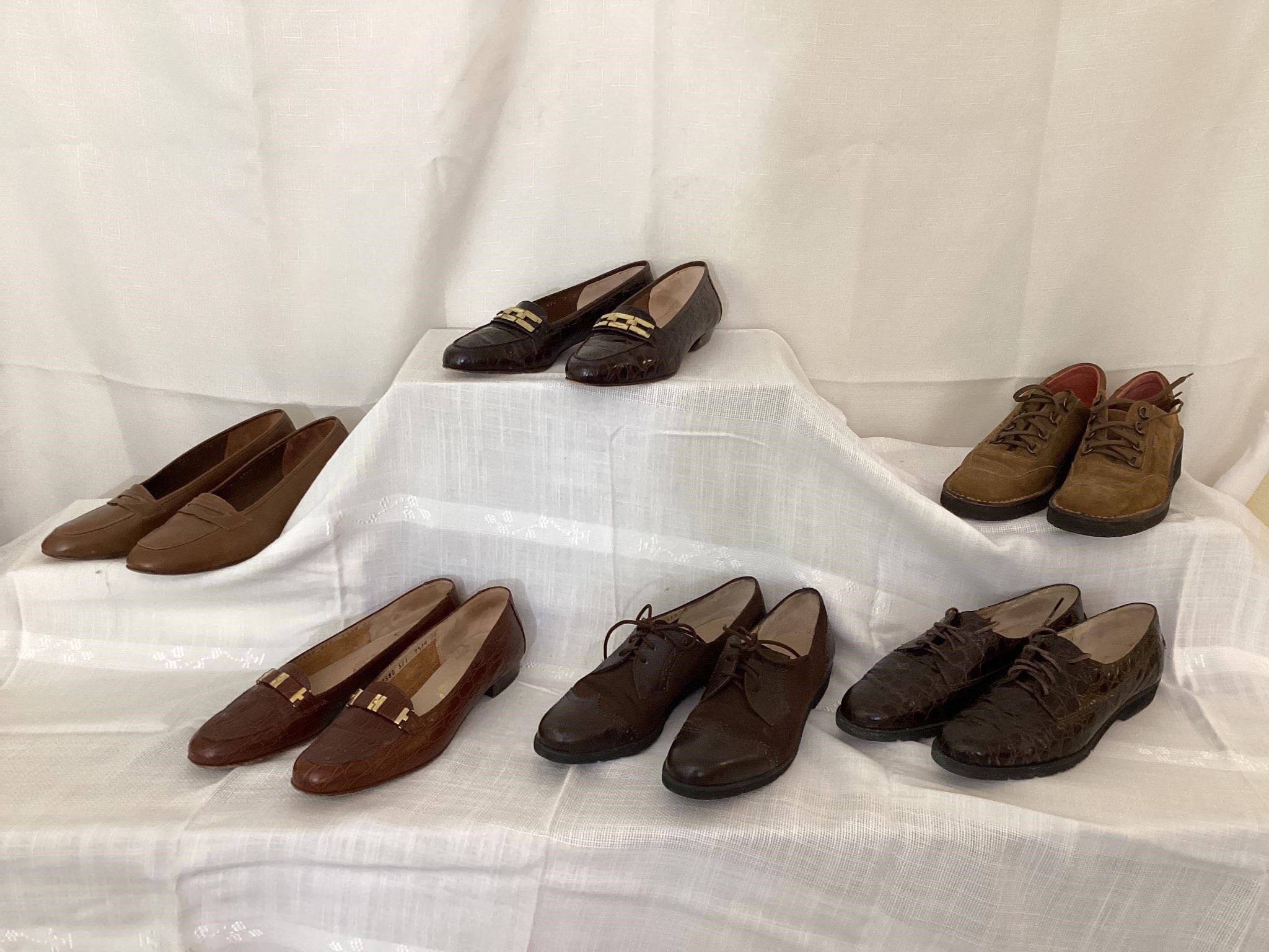 Assorted Ferragamo shoes