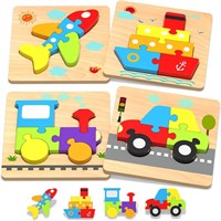Wooden Vehicle Toddler Puzzles