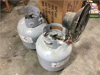 Pair of Standard Propane Tanks with Small Heater