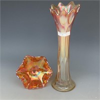 Fenton Diamond Rib Vase & Imperial Propeller Lot