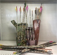 Lot Of Assorted Arrows W/ Quivers
