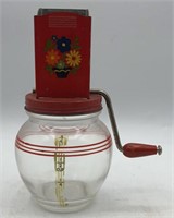1940s HAZEL ATLAS Glass & Tin Crank-Style Nut