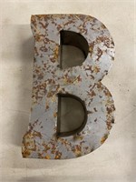 B, all metal three dimensional letter