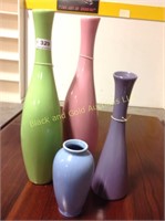 Four Pastel Vases