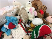 Bag of Stuffed Toys and Blankets