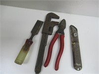 Tools - Pipe Wrench, Chisel, Wire Cutters, etc