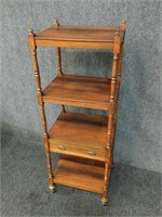 4 Tier Wood Shelf with Drawer/Wheels