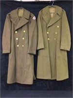 1940's Wool OD Green Trench Coats