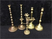 Lot of Copper/Brass Candle Sticks