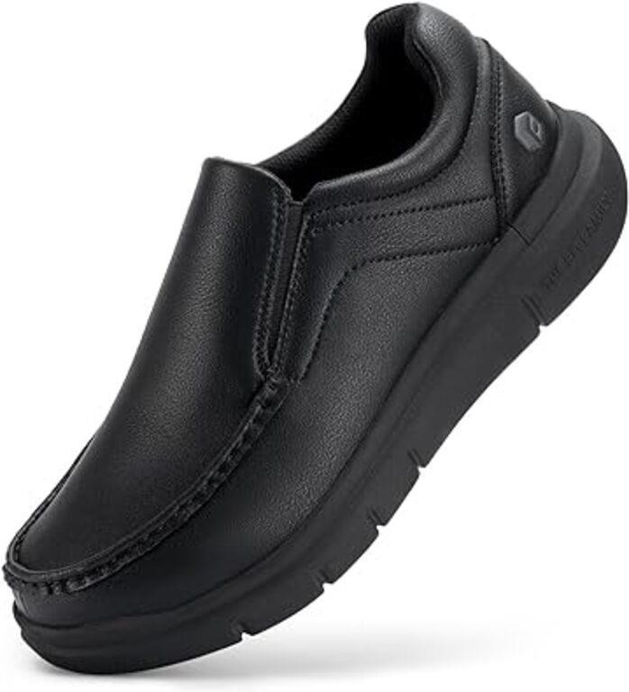FitVille Wide Slip on Shoes for Men Black Dress Sh