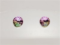 Rainbow Crystal Earrings Stamped 925