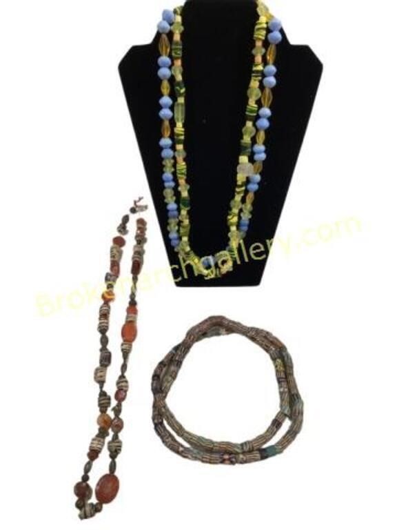 Four Strands African Trade Beads