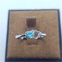 $50 Silver Blue Topaz Ring