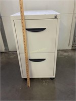 28" tall two drawer metal filing cabinet on