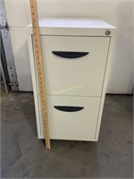 28" metal two drawer metal filing cabinet.