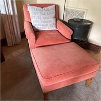 Peach Chair & Ottoman