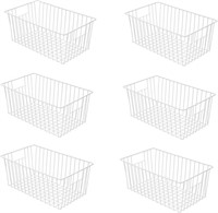 6 Wider Freezer Storage Organizer Baskets 16Lx12W