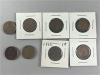 (8) Indian Head Cents- 1859, (3) 1862, (2) 63, (2)