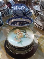 Hand painted floral plate set