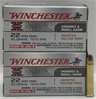 (V) Winchester 22 WIN MAG Jacketed Hollow Point