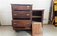 Old Oak Nursery Dresser 42" x 17" x 31" - rolling