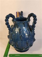 Unique large blue pottery vase